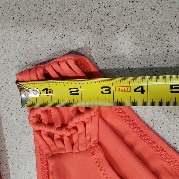 Becca Virtue M Janis Macrame High Neck in Coral Bikini Swim Top & Bottom - Picture 12 of 12